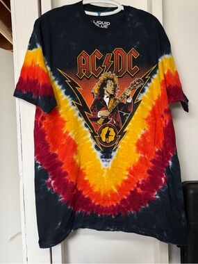 Liquid Blue AC/DC Angus Lightning Tie-Dye Shirt Size 2XL
